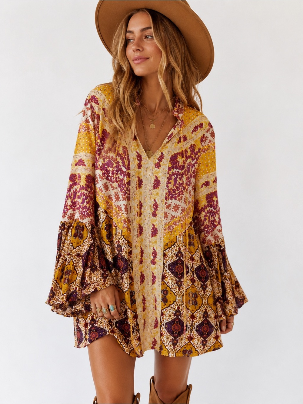 🌺 Umgee Boho Print Tunic Dress